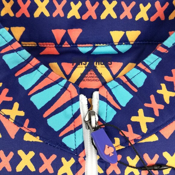 NWT Pins & Aces Jacket Aztec Southwestern Performance Golf 1/4 Zip Mens Small - Picture 4 of 10